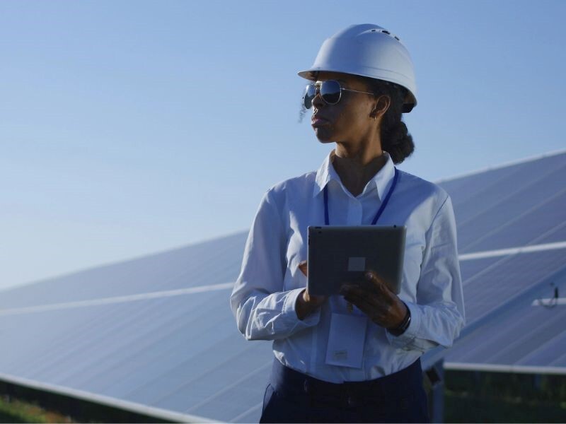 Engineer with tablet